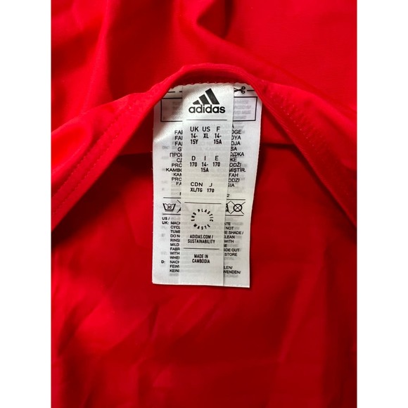 Adidas Red Infinitex Fitness Athly V Swimsuit (Girl XL) - Picture 3 of 4